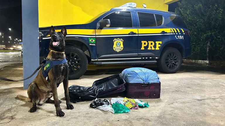 A Polícia Rodoviária Federal apreendeu 23 kg de materiais para produção de cocaína em um ônibus interestadual.