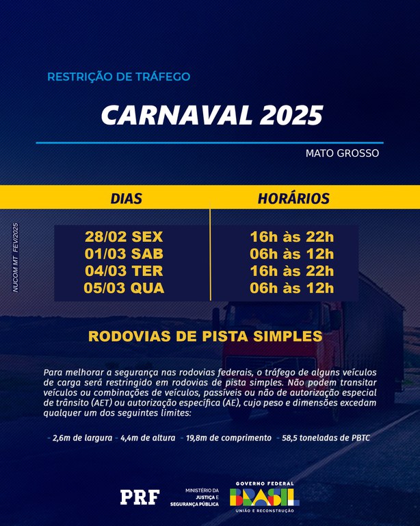 A Polícia Rodoviária Federal lança a Operação Carnaval 2025 com o objetivo de assegurar a segurança nas rodovias de Mato Grosso.